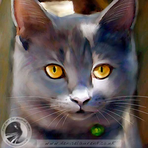 british blue cat art print