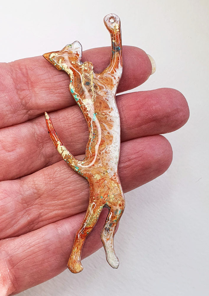 Reaching Oriental Cat Dangler