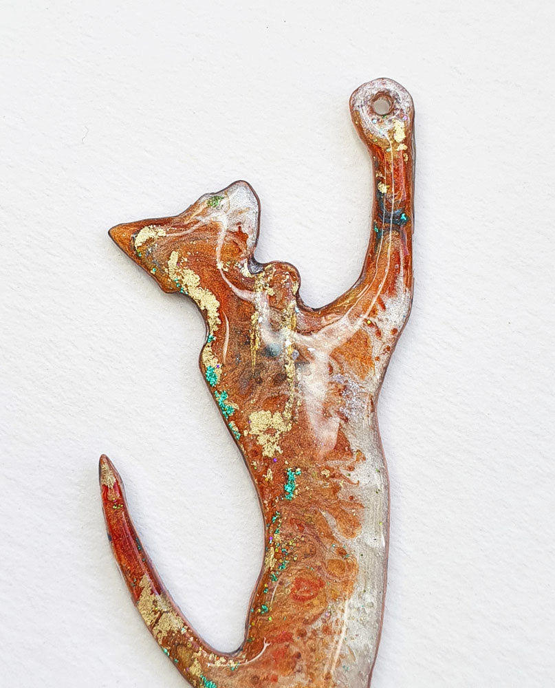 Reaching Oriental Cat Dangler