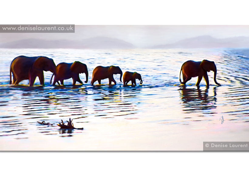 River Crossing - Elephant Art Print