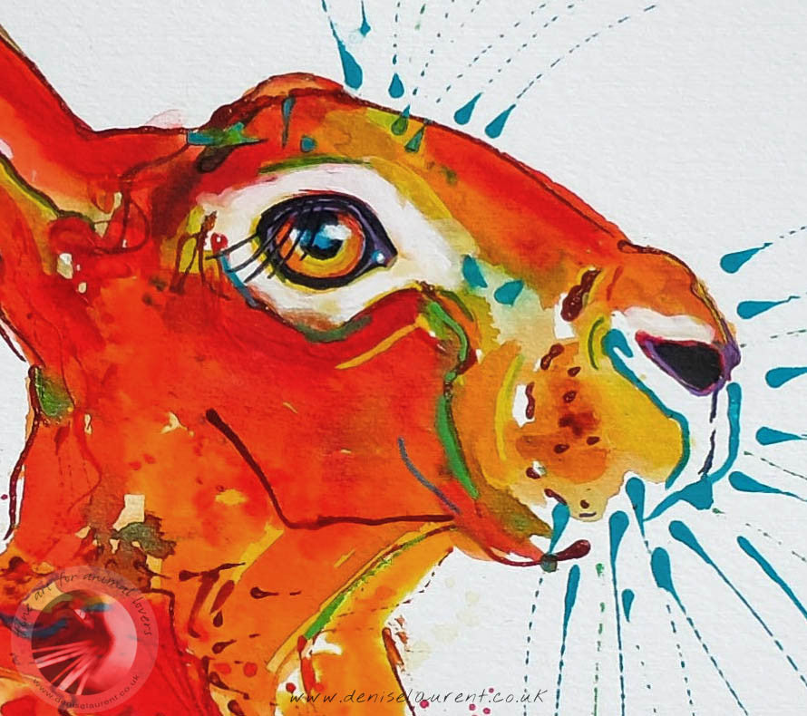 Red Scribble Hare  - Sold