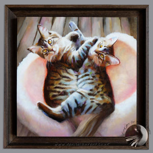 Sisters - Framed Oil Painting - Sold