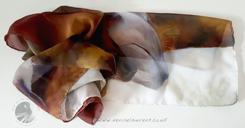 Sleeping Siamese Chiffon Scarf