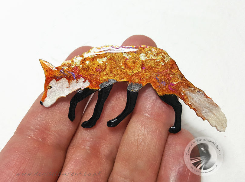 Walking Fox Brooch