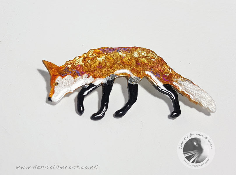 Walking Fox Brooch
