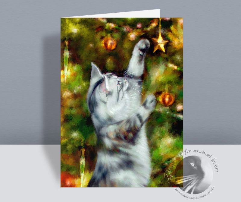 Star Catcher - Cat Christmas Card