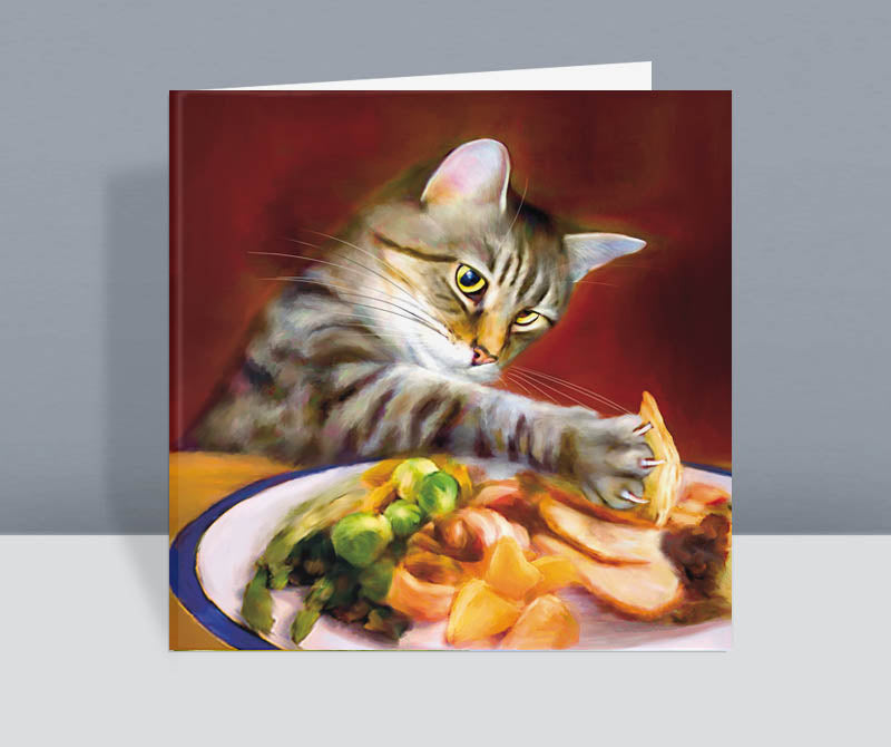 Take Away Turkey - Cat Christmas Card